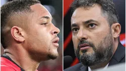 Fotos: (Robson Mafra/AGIF/Fabio Wosniak/athletico.com.br) - Alexandre Mattos, dirigente do Athletico, falou sobre o futuro de Vitor Roque