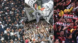 Foto: Jorge Rodrigues/Fernando Moreno/AGIF - Torcida do Corinthians, Atlético-MG e Flamengo