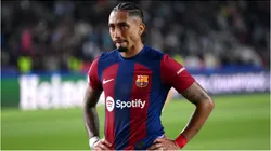 Foto: David Ramos/Getty Images - Raphinha durante partida do Barcelona.