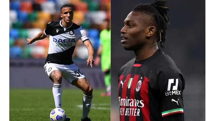 Foto 1 Rodrigo Becão, zagueiro brasileiro, trunfo artilheiro da Udinese - Por: Alessandro Sabattini/Getty Images; Foto 2; Rafael Leão, atacante português, destaque do Milan - Por: Catherine Ivill/Getty Images