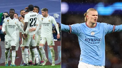 Fotos: Angel Martinez/Getty Images e Catherine Ivill/Getty Images - Real Madrid e Haaland se destacaram na rodada da Champions League