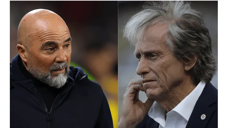 Foto 1: Jorge Sampaoli / Foto 2: Jorge Jesus - Por: Fran Santiago; Burak Kara/Getty Images