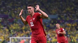 Foto: Laurence Griffiths/Getty Images - Vlahovic entrou na partida contra o Brasil.
