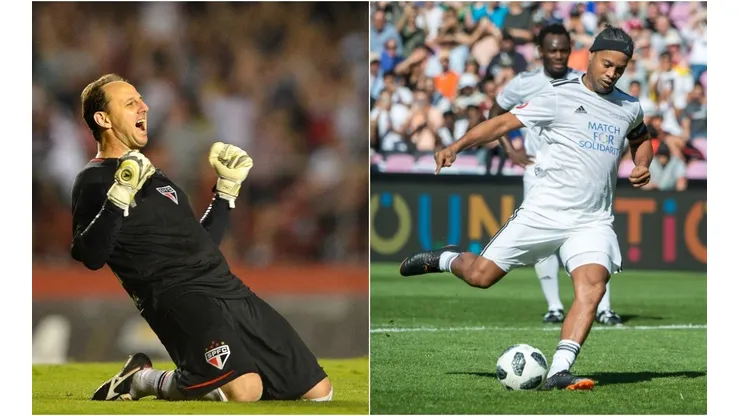 Foto: Mauro Horita/AGIF e Robert Hradil/Getty Images - Ceni e Gaúcho estão em 'disputa' por gol de falta