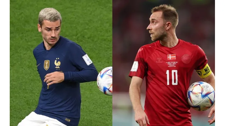Foto Antoine Griezmann: Stu Forster/Getty Images e Foto Christian Eriksen: Francois Nel/Getty Images - França x Dinamarca AO VIVO; acompanhe em tempo real