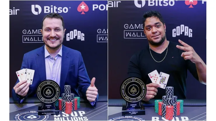 Brener e Paulo levaram troféus de campeão neste BSOP Millions (Foto: Rafael Terra/BSOP)
