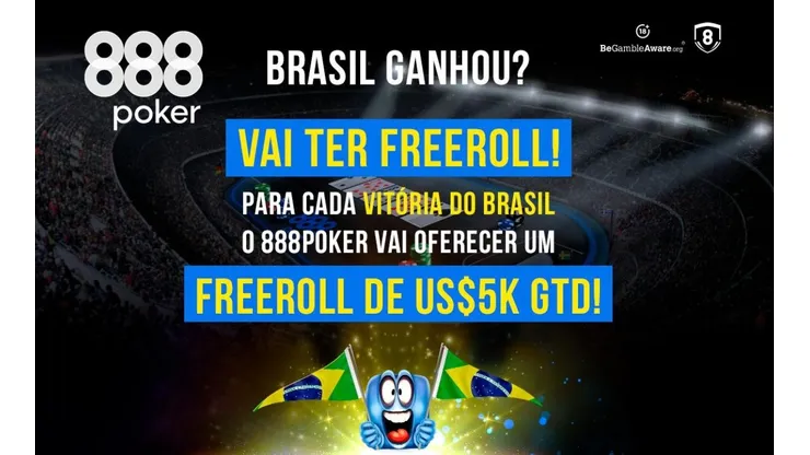 888poker vai organizar 'Freeroll' nas vitórias do Brasil na Copa do Mundo (Foto: Divulgação/888poker)