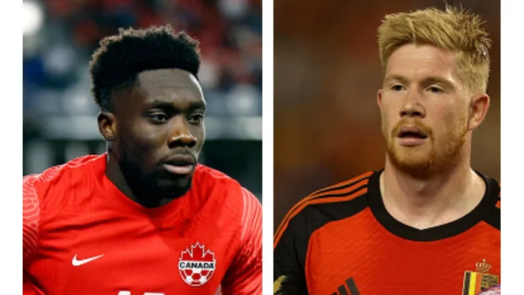 Foto Davies: Vaughn Ridley/Getty Images / Foto De Bruyne: Dean Mouhtaropoulos/Getty Images - Davies e De Bruyne são os grandes nomes de suas seleções