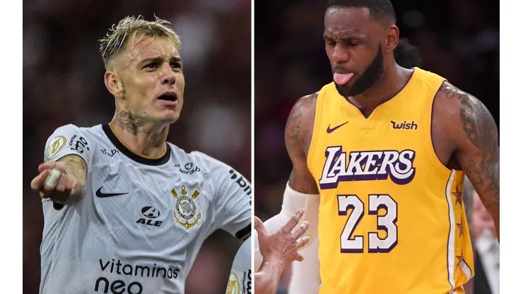 Agif/Thiago Ribeiro e Getty Images/Jayne Kamin-Oncea - Roger Guedes toma 'bolo' LeBron James