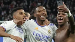 Foto: Gonzalo Arroyo Moreno/Getty Images - Rodrygo, Alaba e Vinícius Júnior