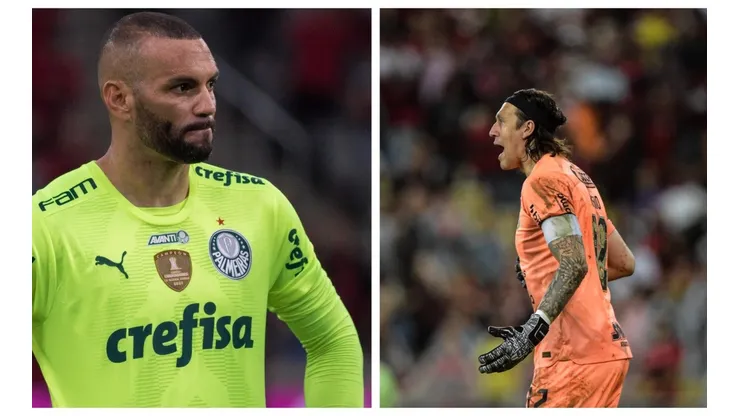 Robson Mafra/AGIF e Thiago Ribeiro/AGIF - Cássio e Weverton por suas equipes.