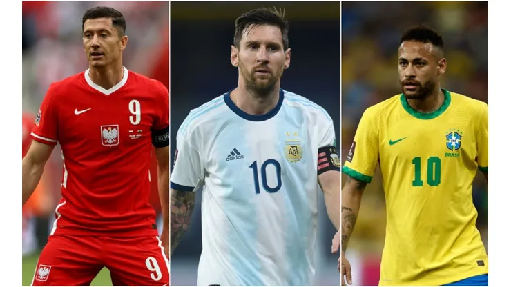 Martin Rose/ Marcelo Endelli/Justin Setterfield/Getty Images - Lewandowski, Messi e Neymar