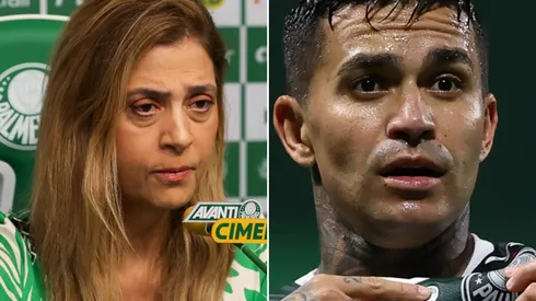 Foto: Cesar Greco/Palmeiras/Divulgação - Leila Pereira e Dudu: renovação do atacante com Palmeiras está em pauta