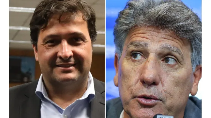 Fotos: Luciano Amoretti / Grêmio / Divulgação e Lucas Uebel / Grêmio / Divulgação - Guerra e Renato: novo presidente já tomou decisão sobre futuro do técnico