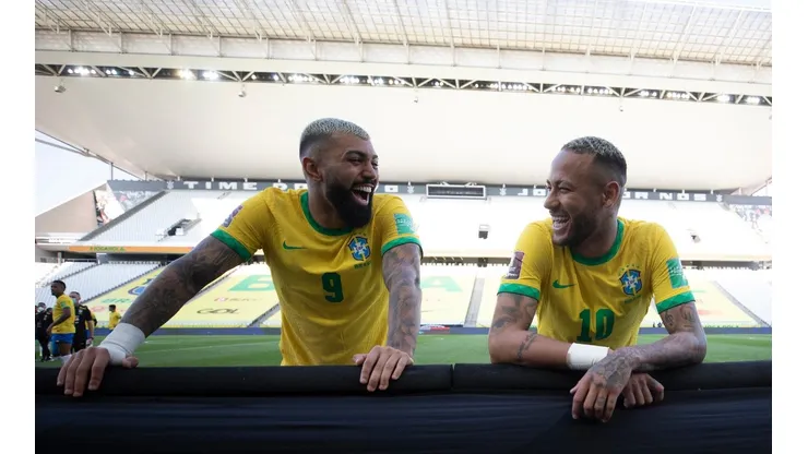 Lucas Figueiredo/CBF - Neymar e Gabigol em jogo da Seleção Brasileira
