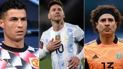 Laurence Griffiths/Juan I. Roncoroni - Pool/ Hector Vivas/ Getty Images - Cristiano Ronaldo, Messi e Ochoa