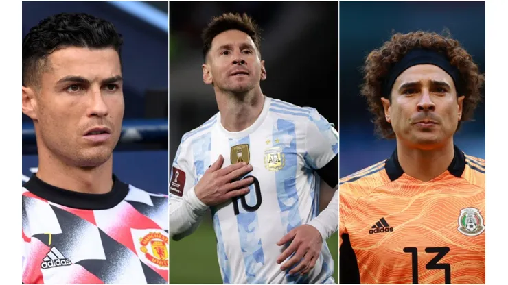Laurence Griffiths/Juan I. Roncoroni - Pool/ Hector Vivas/ Getty Images - Cristiano Ronaldo, Messi e Ochoa