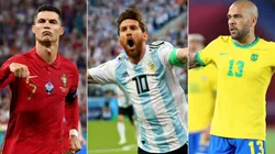 Tibor Illyes/Alex Livesey/Alexander Hassenstein/Getty Images - Cristiano Ronaldo, Messi e Daniel Alves