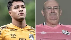 Fotos: Ivan Storti/Santos FC/Divulgação - Marcos Leonardo e Rueda: centroavante sabe da necessidade financeira do Peixe