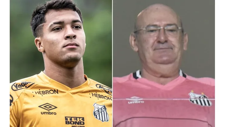 Fotos: Ivan Storti/Santos FC/Divulgação - Marcos Leonardo e Rueda: centroavante sabe da necessidade financeira do Peixe