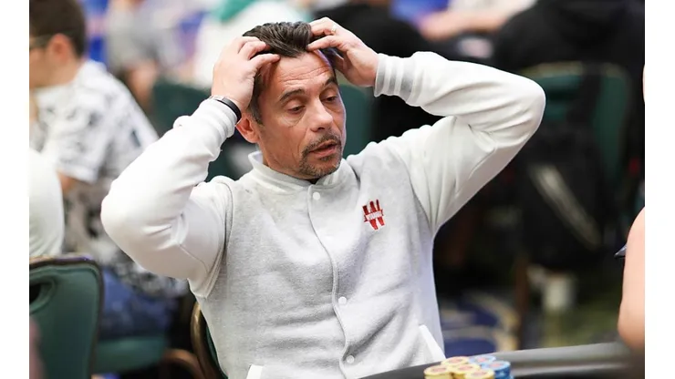 Jogador de poker se desespera com bad beat sofrida (Foro: Carlos Monti/PSPC 2019)