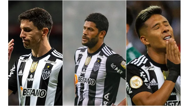 Foto: Fernando Moreno/AGIF; Alessandra Torres/AGIF - Nacho, Hulk e Zaracho do Atlético-MG