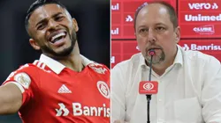 Fotos: Maxi Franzoi/AGIF e Ricardo Duarte/Inter/Divulgação - Wanderson e Barcellos: atacante e presidente se manifestaram sobre futuro no Inter