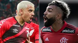 Foto: Gabriel Machado; Jorge Rodrigues/AGIF - Terans do Athletico e Gabigol do Flamengo