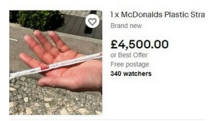 Canudo 'vintage' do McDonalds custa fortuna em site de compras