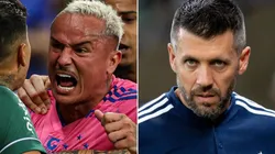 Fotos: Gilson Junio/AGIF e Fernando Moreno/AGIF - Edu e Pezzolano: centroavante e treinador criticaram a arbitragem