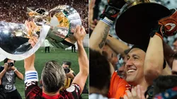 Foto: Bruno Baketa; Marcello Zambrana/AGIF - Flamengo e Corinthians levantando a taça do Campeonato Brasileiro