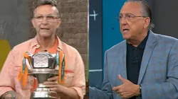 Foto Neto: Reprodução Os Donos da Bola/YouTube e Foto Galvão: Reprodução GE/YouTube - Neto dá invertida em Galvão