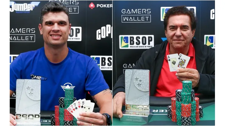Jorge Breda (esquerda) e Antônio Santichio (direita) levaram os troféus de campeão do BSOP (Fotos: Rafael Terra/BSOP)