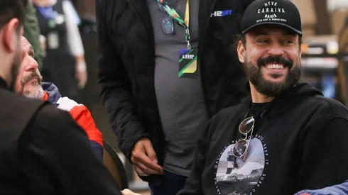 O rapper Gabriel, O pensador, é só sorrisos na Etapa de Gramado do BSOP (Foto: Rafael Terra/BSOP)