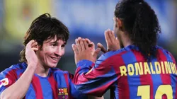 Getty Images/Denis Doyle - Ronaldinho e Messi estrelam comercial juntos