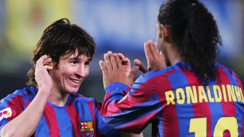 Getty Images/Denis Doyle - Ronaldinho e Messi estrelam comercial juntos