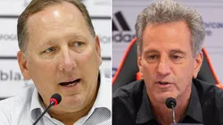 Fotos: Vitor Silva/Botafogo/Divulgação e Alexandre Vidal/Flamengo/Divulgação - Textor e Landim: investidor do Botafogo foi ousado em oferta