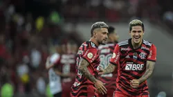 Agif/Thiago Ribeiro - Arrascaeta e Pedro comemoram vaga na final da Copa do Brasil