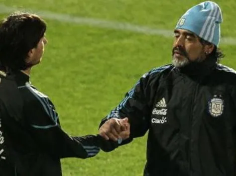 [VÍDEO] Messi e Maradona fazem um gol juntos pela primeira vez; assista