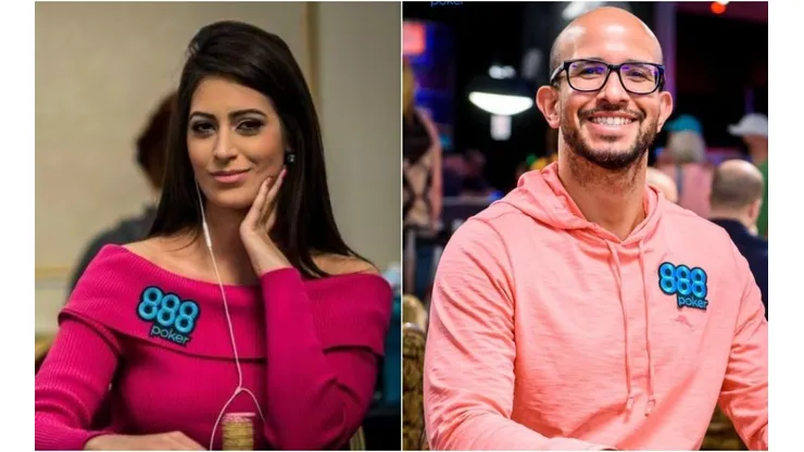 Vivi Salibe e Alexandre Mantovani são profissionais brasileiros de poker que representam o site azul (Fotos: Divulgação/888poker)