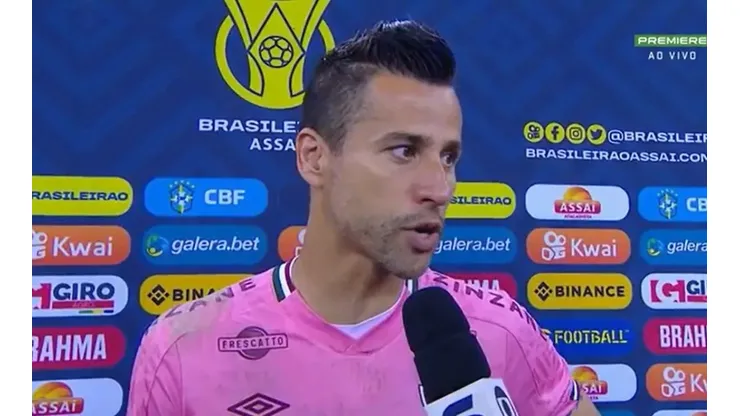 Foto: Reprodução/Premiere - Fábio não gostou do comportamento da torcida