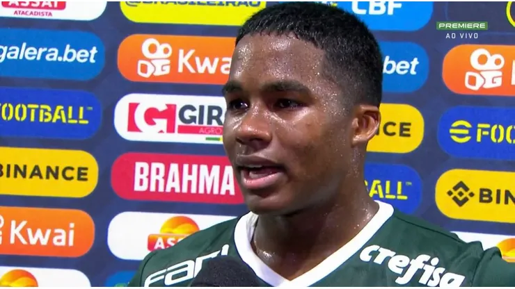 Endrick fez a sua estreia no Palmeiras (Foto: Reprodução/Premiere)