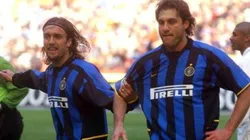 Foto: Grazia Neri/Getty Images - Batistuta e Vieri foram vice-artilheiros da Copa de 1998, com cinco gols