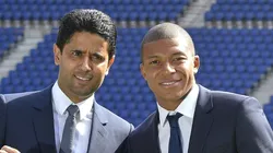 - Presidente do Paris ao lado de Mbappé