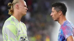 Foto: Alex Caparros/Getty Images - Haaland e Lewandowski continuam batendo recordes