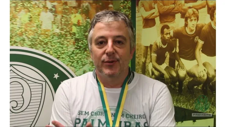 Foto: TV Palmeiras/FAM/YouTube - Paulo Nobre dá as caras para zoar São Paulo
