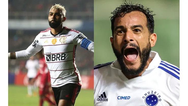 Gabigol pelo Flamengo. Foto: PhotoSport/AGIF Henrique Dourado pelo Cruzeiro. Foto: Gilson Junio/AGIF