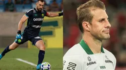 Walter pelo Cuiabá. Foto: Gil Gomes/AGIF Henrique pelo Coritiba. Foto: Robson Mafra/AGIF