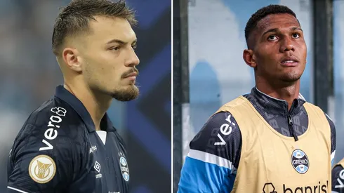 Fotos: (Pedro H. Tesch/AGIF/Maxi Franzoi/AGIF) - Grando e Adriel disputam posição no Grêmio