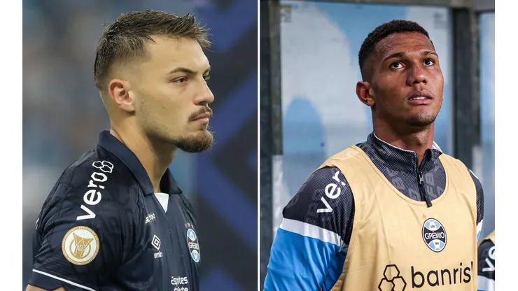 Fotos: (Pedro H. Tesch/AGIF/Maxi Franzoi/AGIF) - Grando e Adriel disputam posição no Grêmio